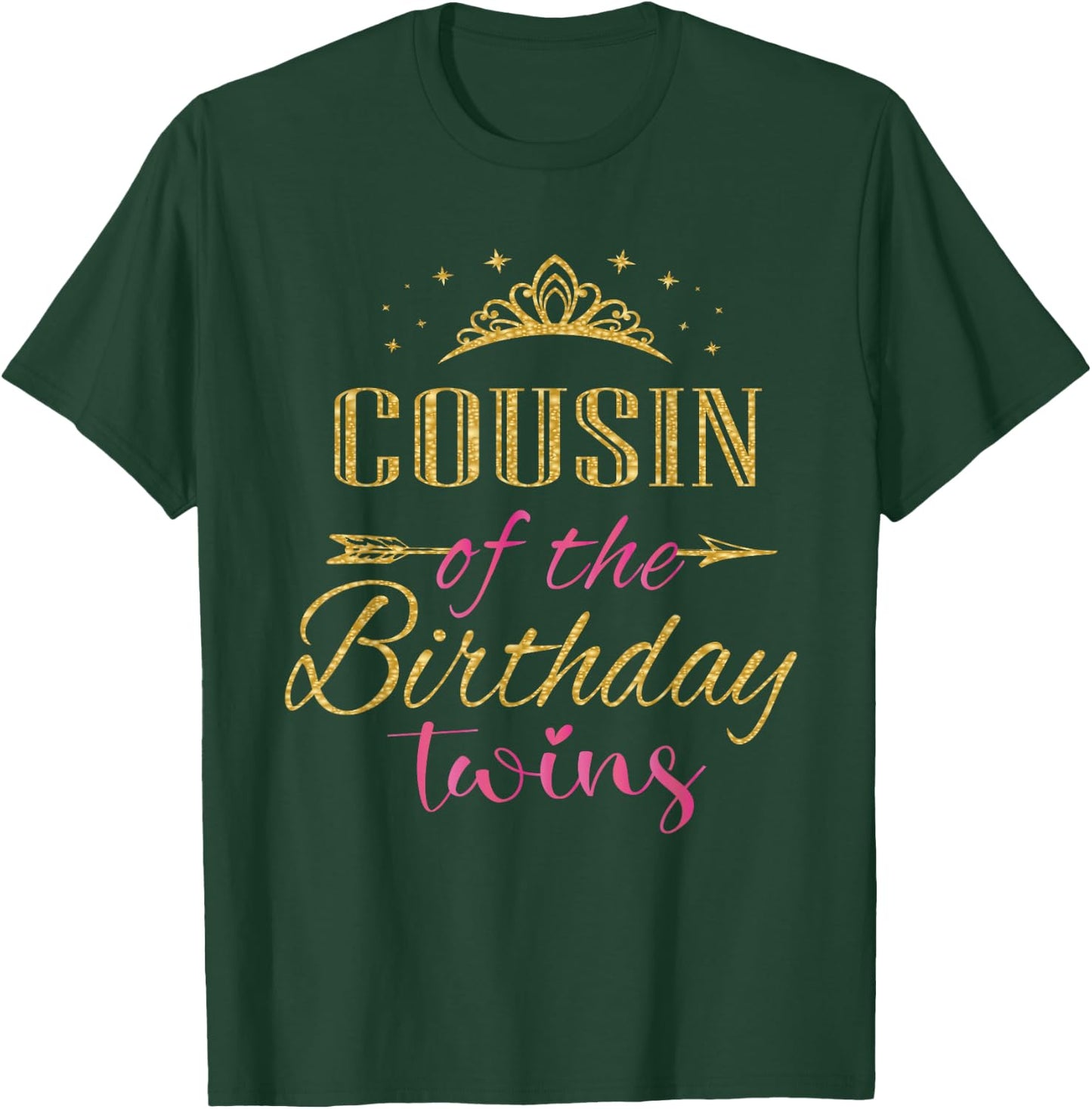 Cousin Of The Birthday Twins Kids Party T-Shirt - T-Shirt | Forest