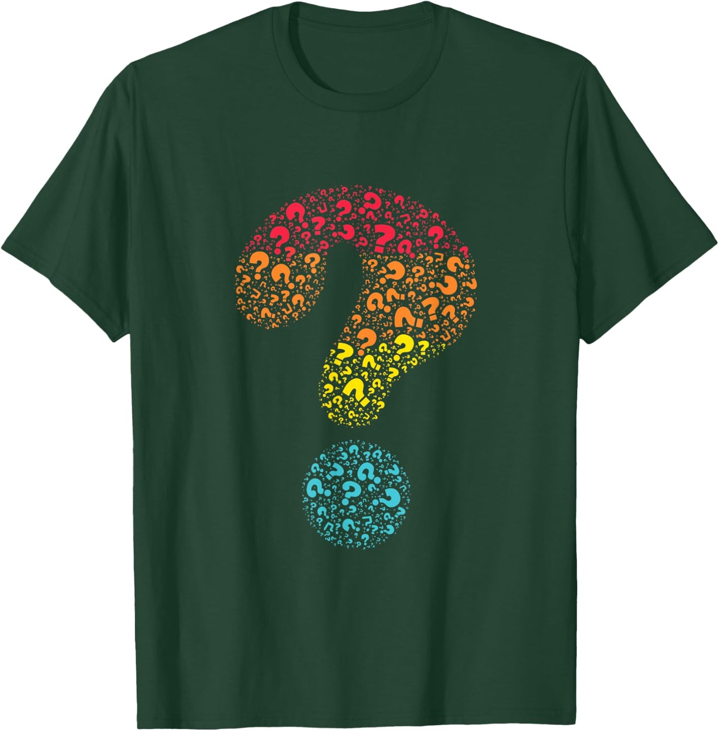 English Writing Questioning Typographic Designs Question Mark Grammar Punctuation Funny T-Shirt - T-Shirt | Forest