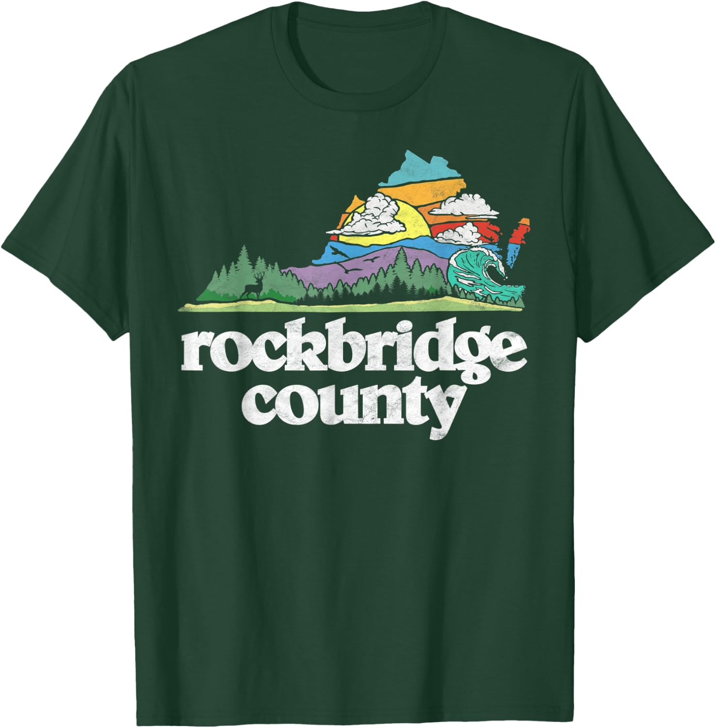 Rockbridge County Virginia Outdoors & Nature Lover Retro T-Shirt - T-Shirt | Forest