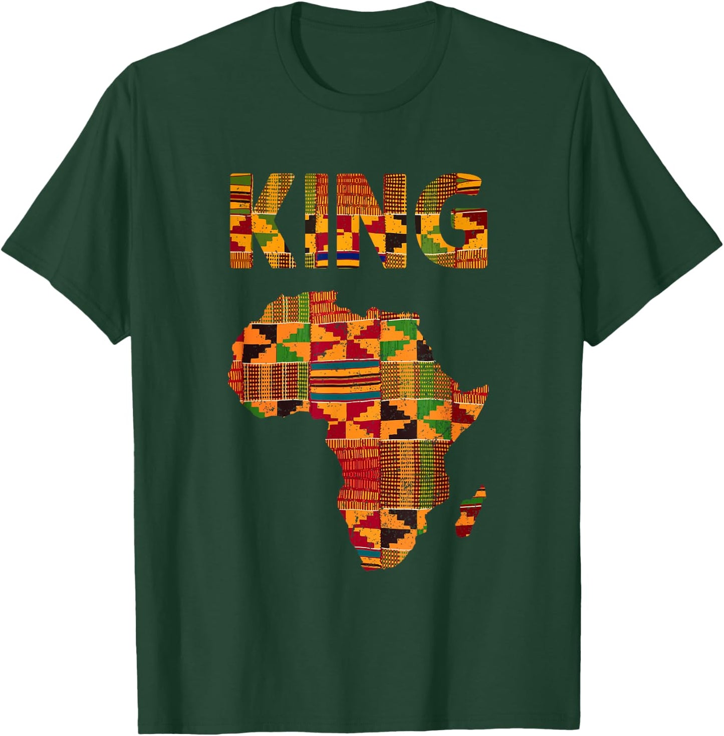 Cool African King Design Kente Cloth Africa Ghana Kids Men T-Shirt - T-Shirt | Forest