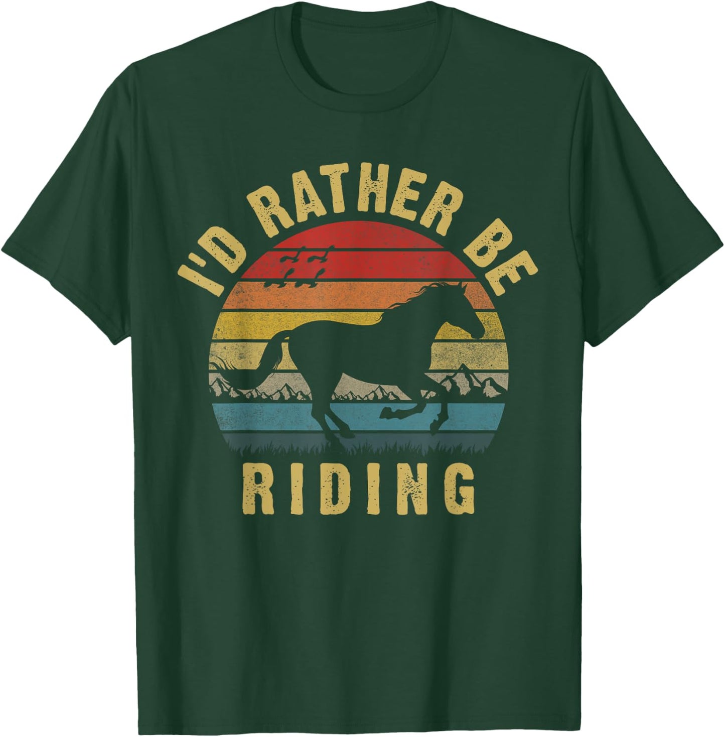 I'd rather be riding funny horse theme lover horses cute T-Shirt - T-Shirt | Forest
