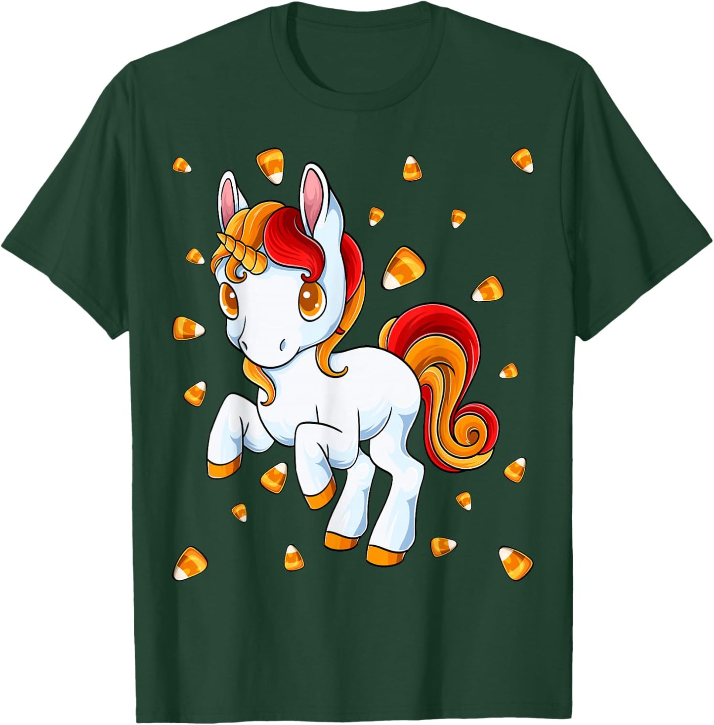 Unicorn Candy Corn Halloween Unicorn Costume Candicorn T-Shirt - T-Shirt | Forest