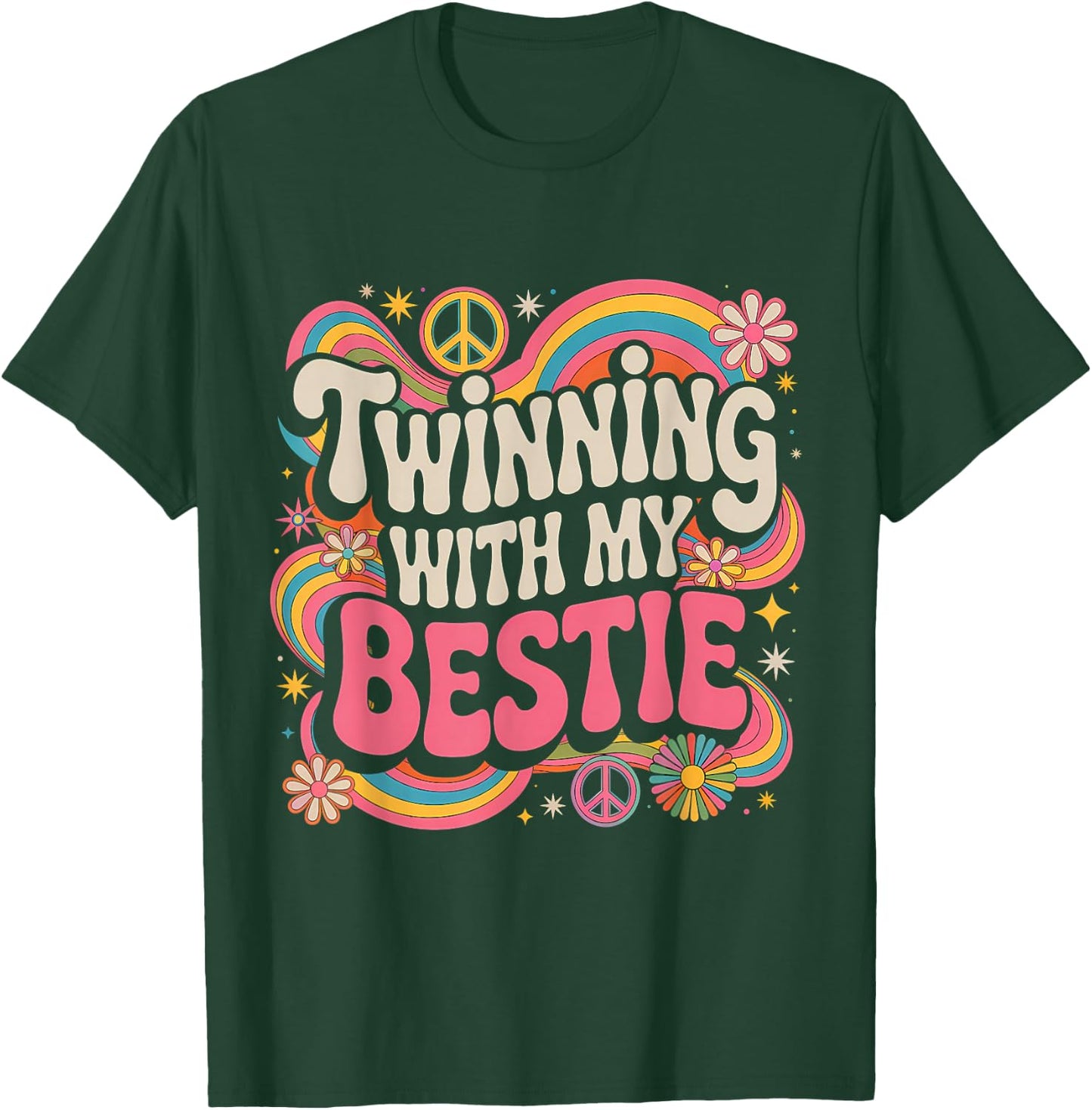 Twinning with My Bestie Twins Friends Twin Matching T-Shirt - T-Shirt | Forest