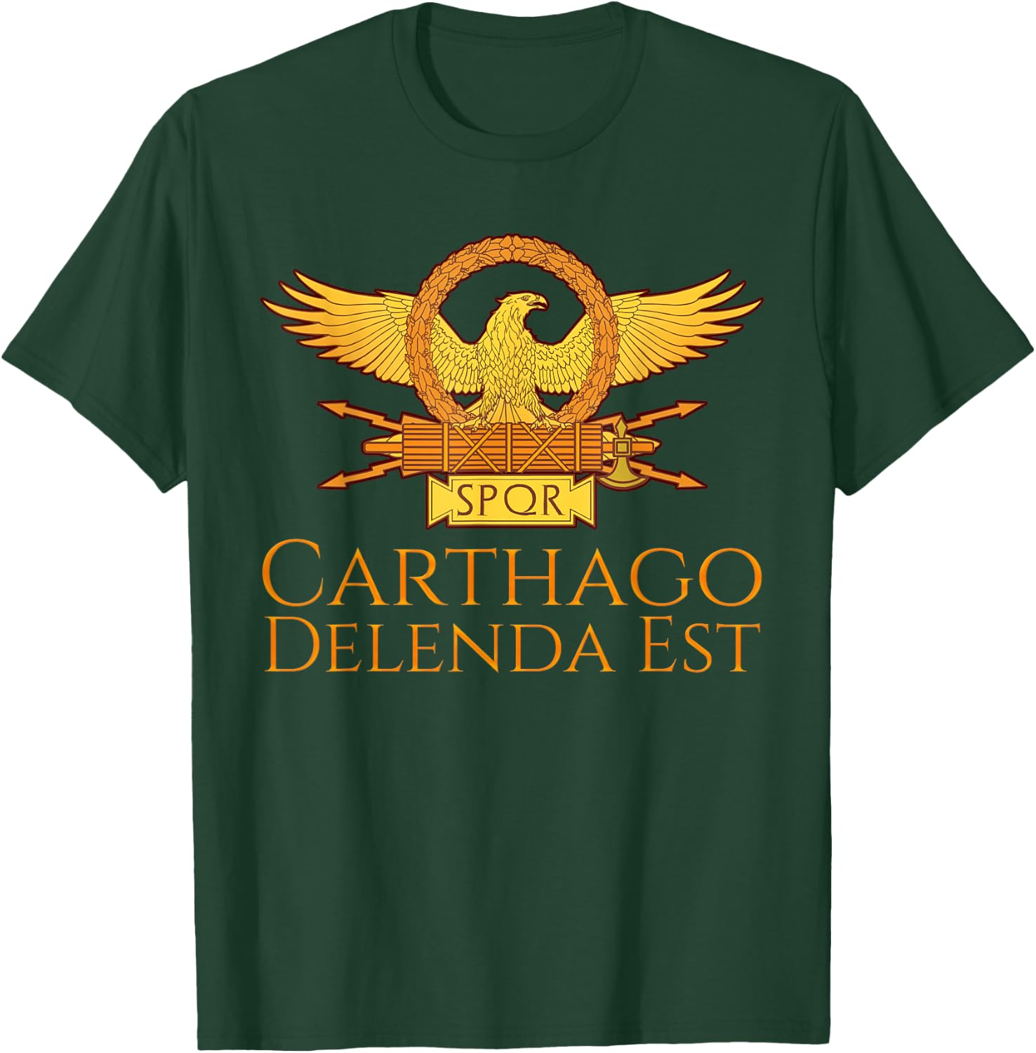 Ancient Rome Latin Quote SPQR Eagle - Carthago Delenda Est T-Shirt - T-Shirt | Forest