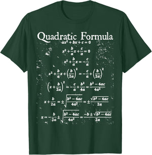 Nerdy Vintage Quadratic Formula Proof Algebra Math Teacher T-Shirt - T-Shirt | Forest