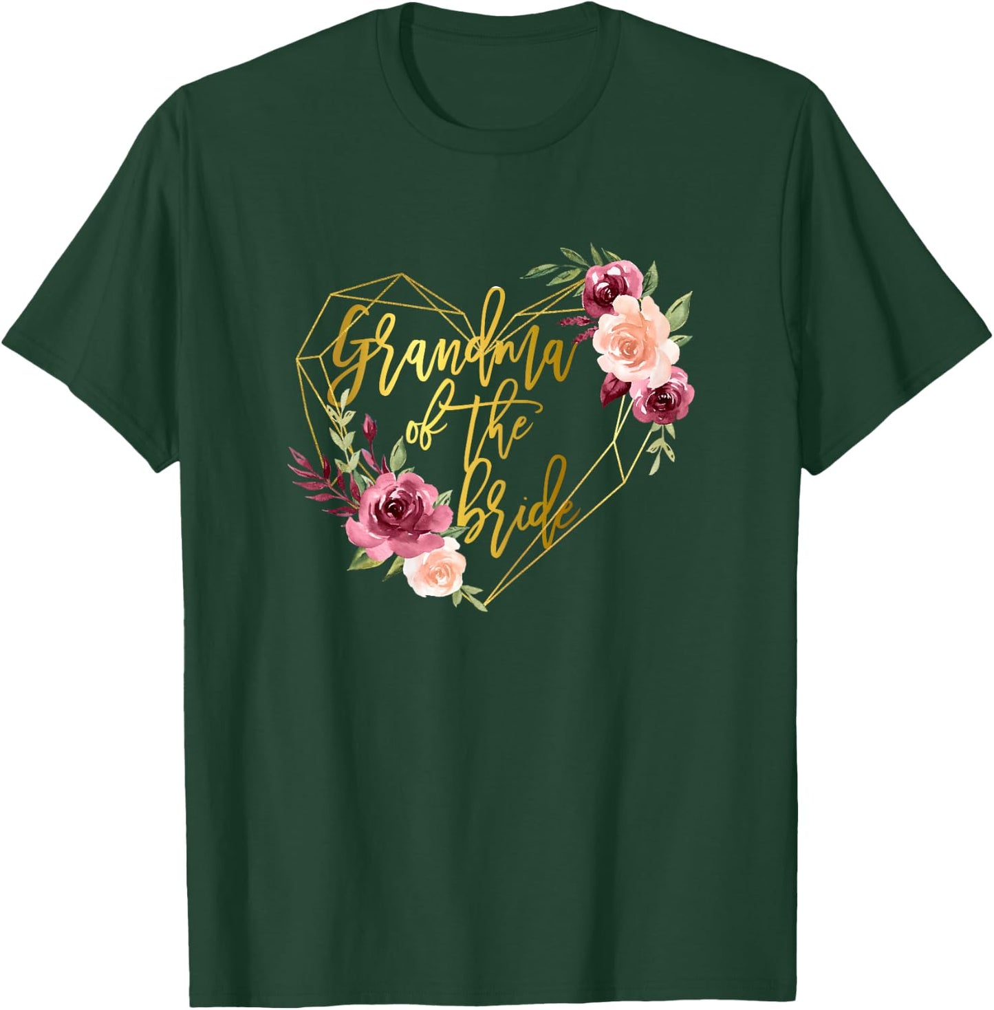 Grandma of the Bride Bridal Team Matching Floral T-Shirt - T-Shirt | Forest
