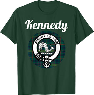 Kennedy Clan Scottish Name Coat Of Arms Tartan T-Shirt - T-Shirt | Forest