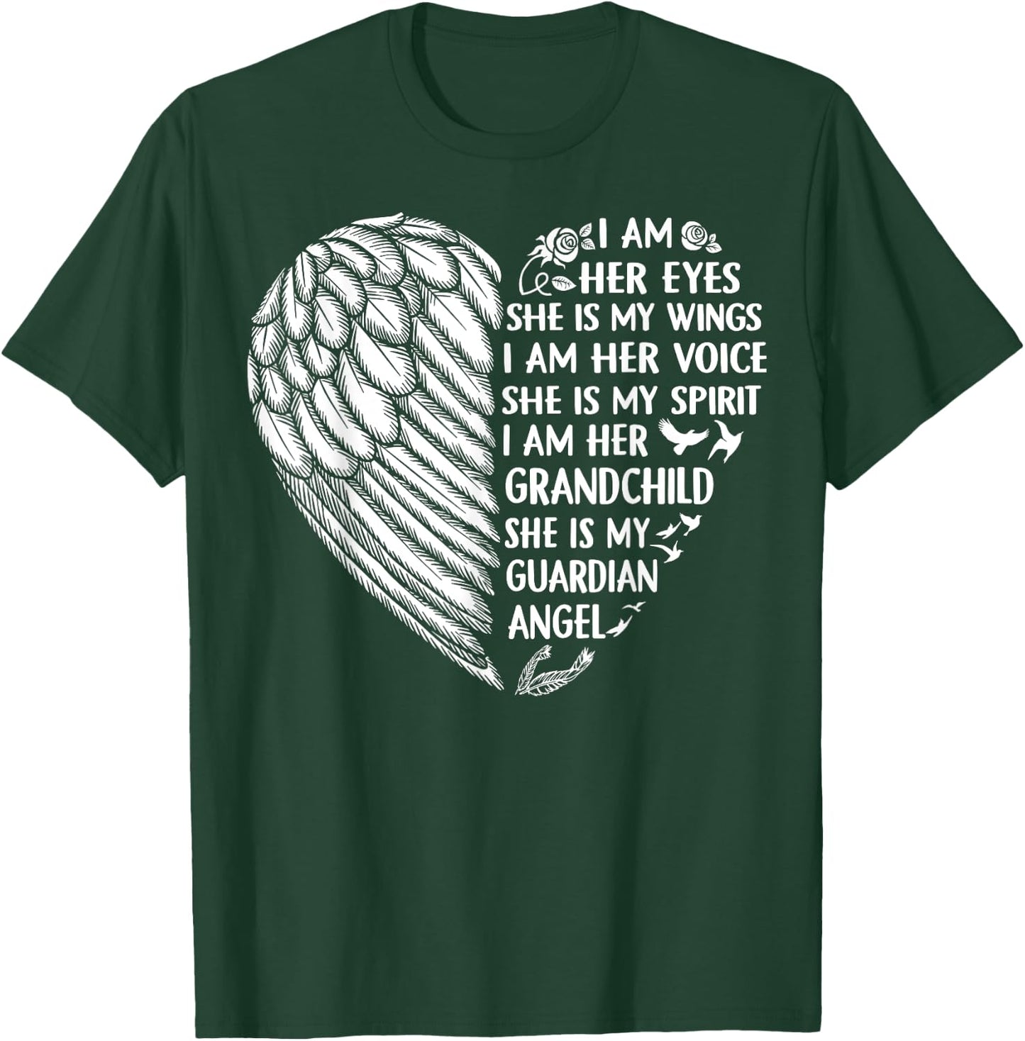 My Grandma Is My Guardian Angel Shirt I Am Her Grandchild T-Shirt - T-Shirt | Forest