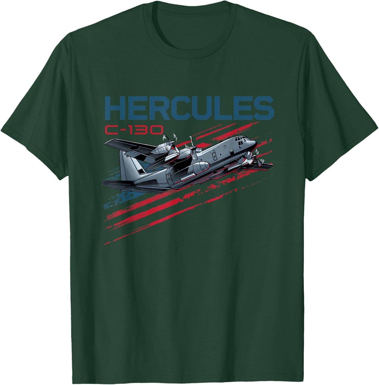 Military Cargo Airplane C-130 Hercules T-Shirt - T-Shirt | Forest