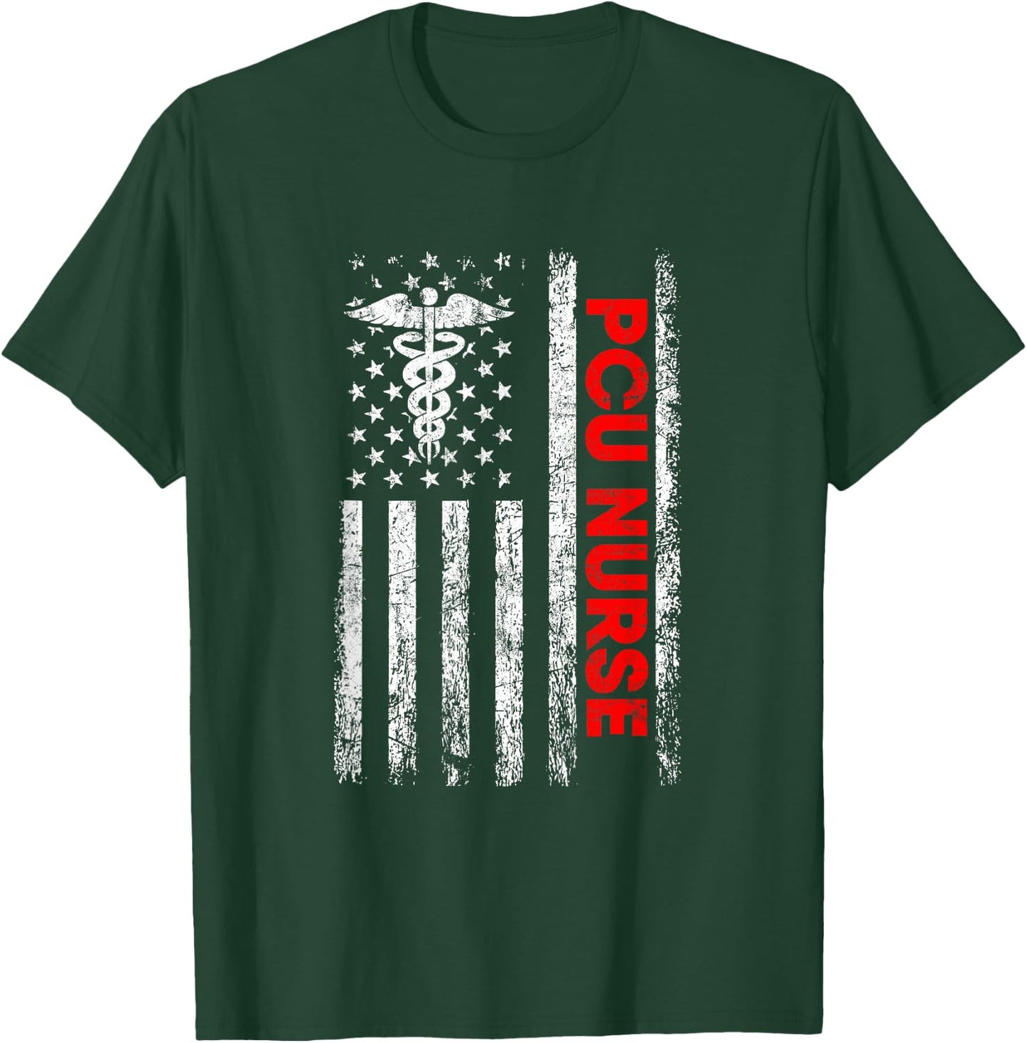 Pcu Nurse American Flag, Pcu Nurse T-Shirt - T-Shirt | Forest