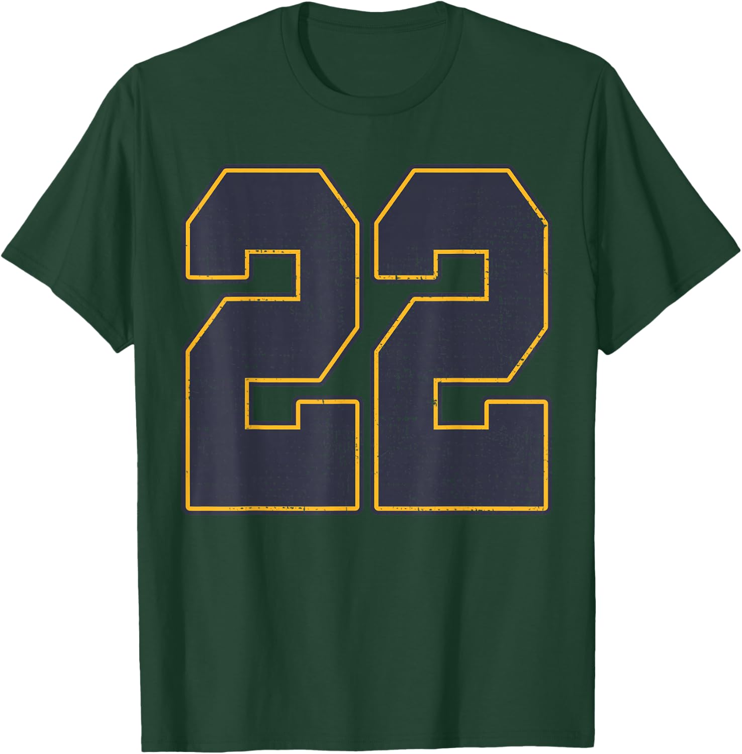 #22 Outline Number 22 Fan Varsity Sports Team Red Jersey T-Shirt - T-Shirt | Forest