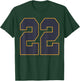 #22 Outline Number 22 Fan Varsity Sports Team Red Jersey T-Shirt - T-Shirt | Forest