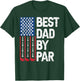 Golf Best Dad by Par Golfer Daddy American Flag Father's Day T-Shirt - T-Shirt | Forest