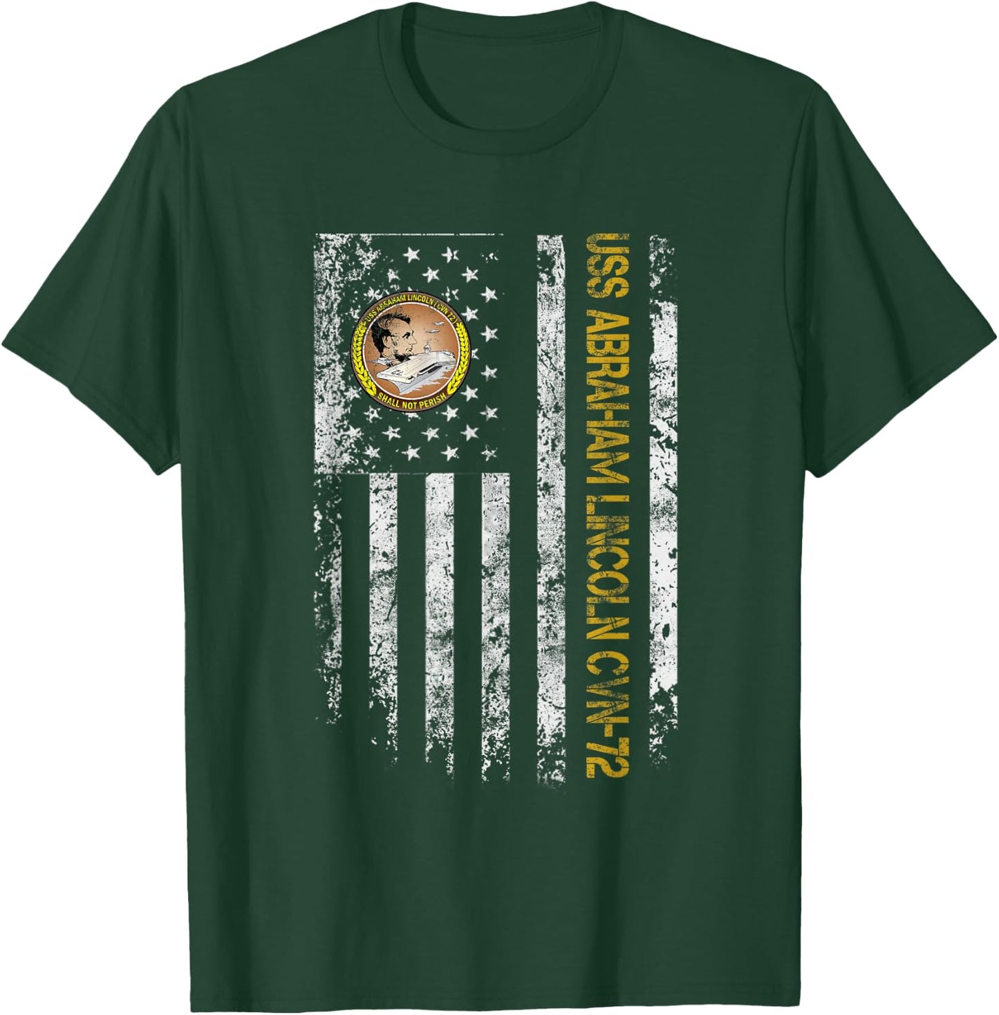 Proud US Military Warships USS CVN-72 Veterans Day Black T-Shirt - T-Shirt | Forest