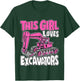 Kids Toddler Construction Digger Kids This Girl Loves Excavators T-Shirt - T-Shirt | Forest