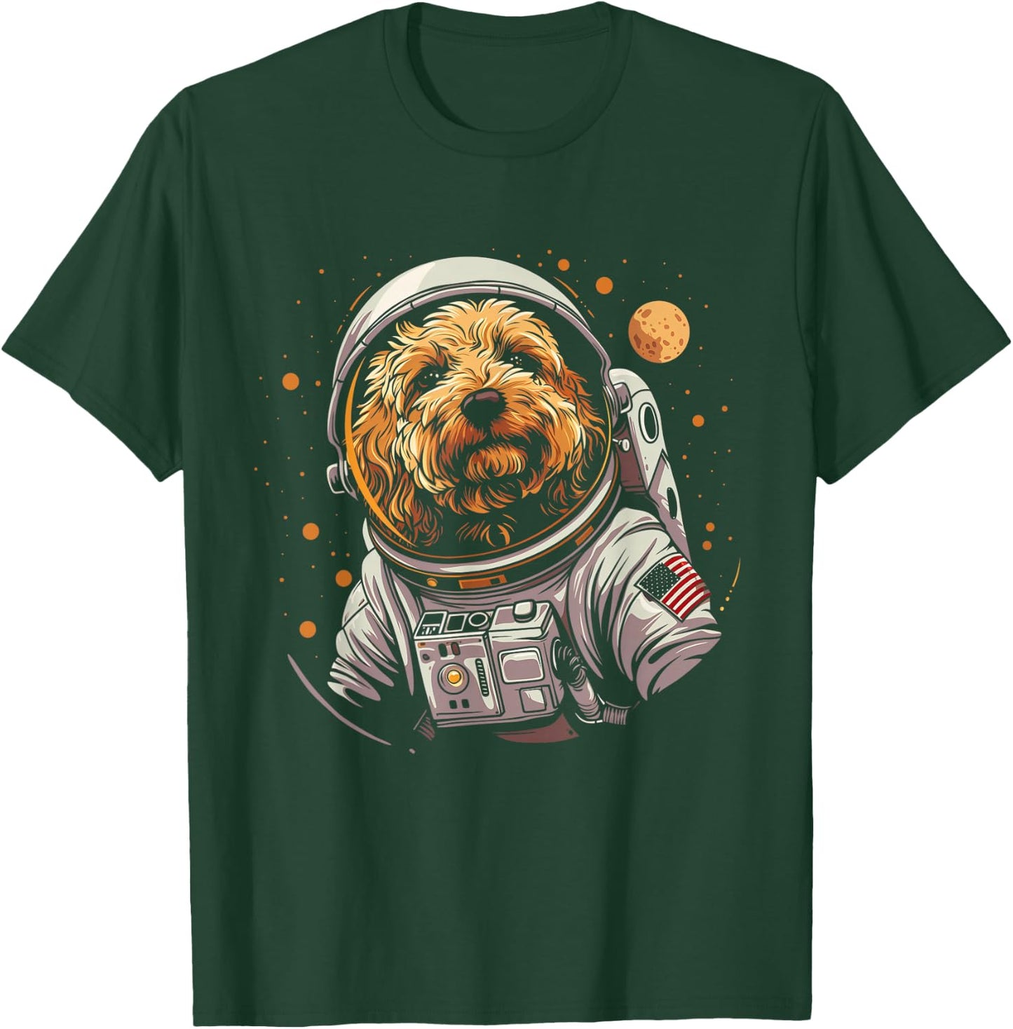 Goldendoodle Astronaut Space Suit Funny Doodle Dog Mom Dad T-Shirt - T-Shirt | Forest