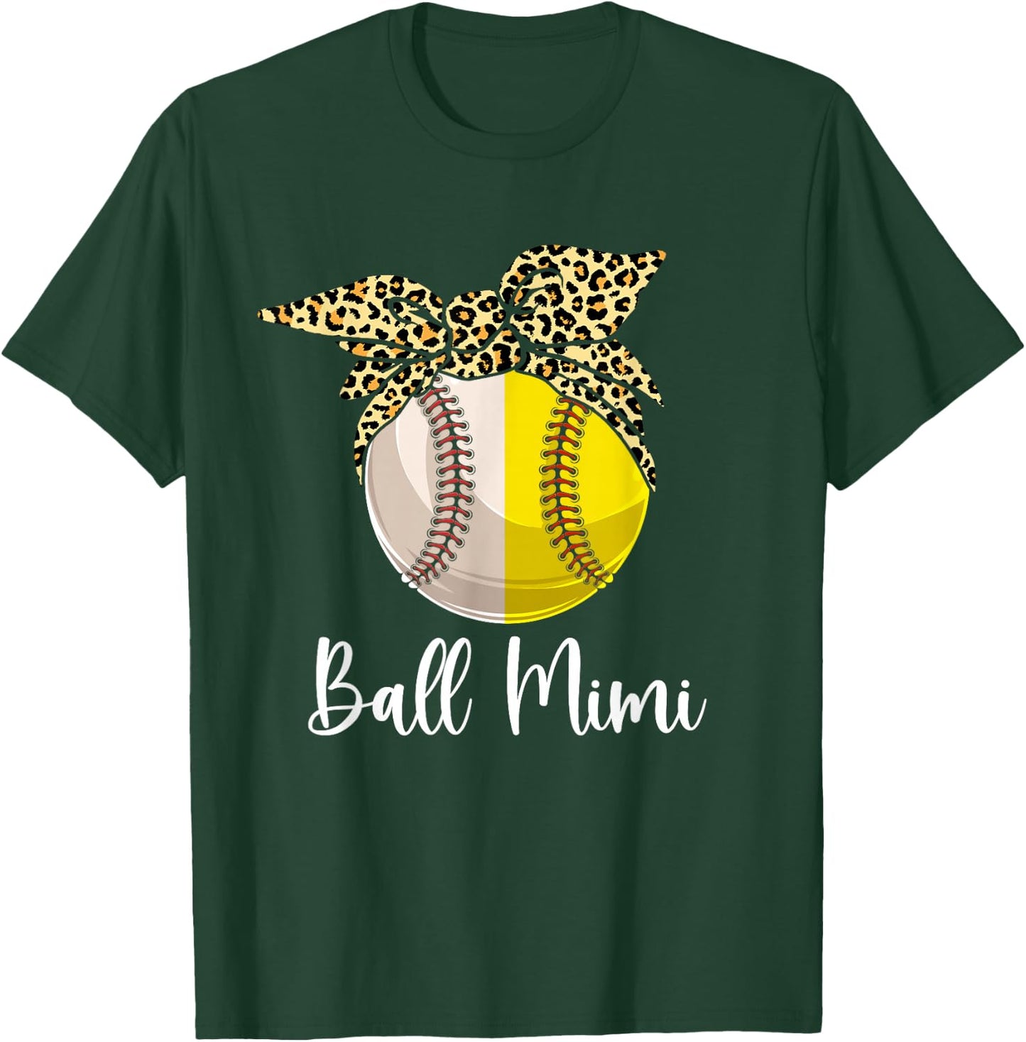 Ball Mimi Both Of Softball Baseball Mothers' Day T-Shirt - T-Shirt | Forest