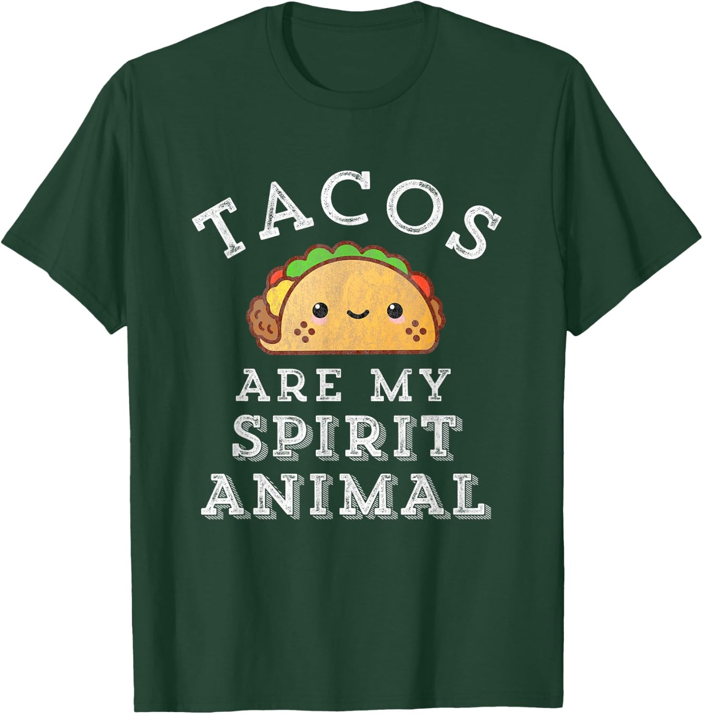 Tacos Are My Spirit Animal Mexican Food Funny Spicy Retro T-Shirt - T-Shirt | Forest