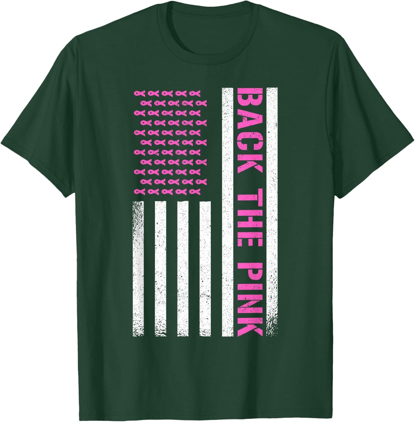 Back The Pink American Flag T-Shirt - T-Shirt | Forest