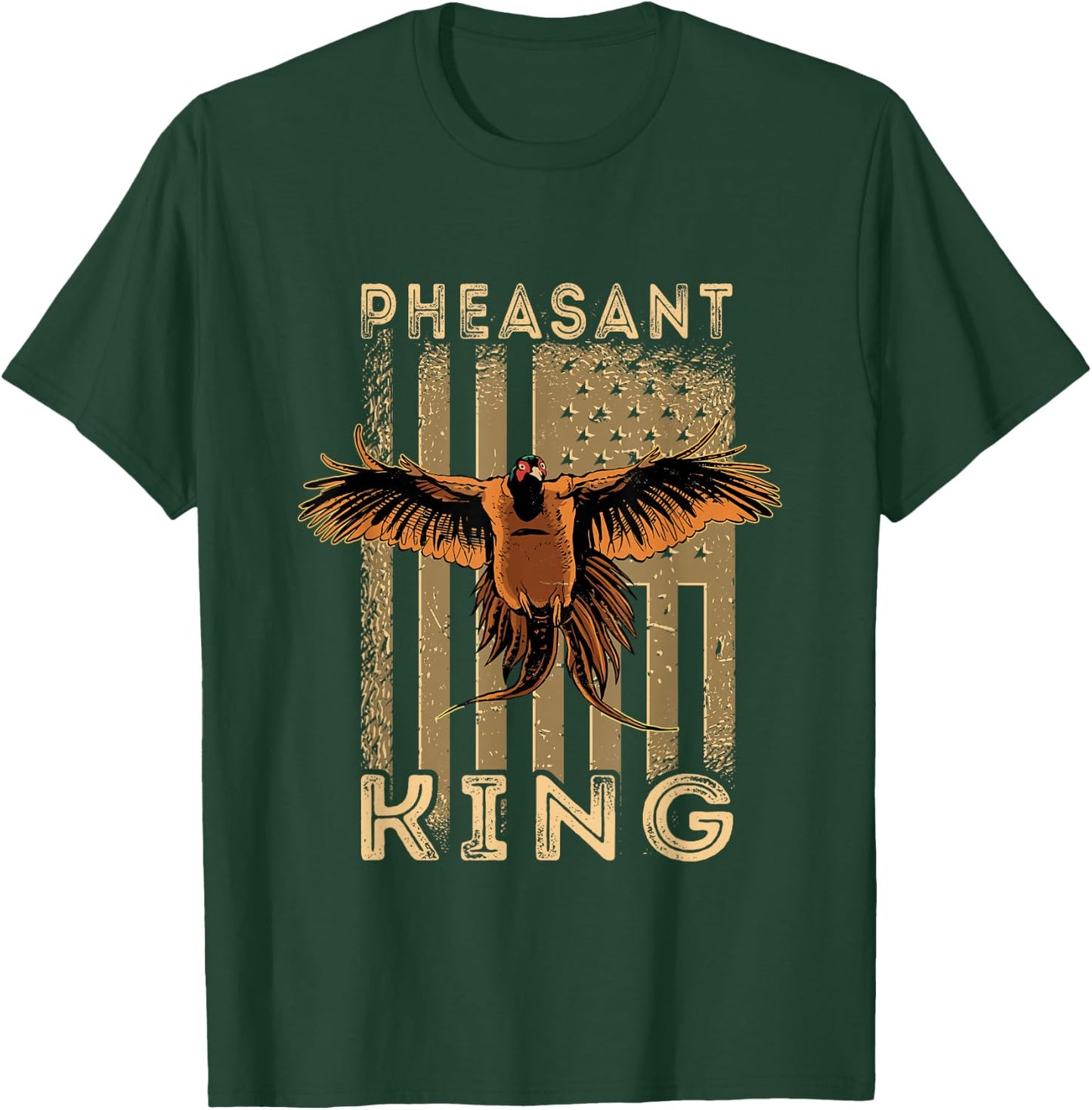 Pheasant Hunting USA American Pheasant King Pheasant Hunter T-Shirt - T-Shirt | Forest