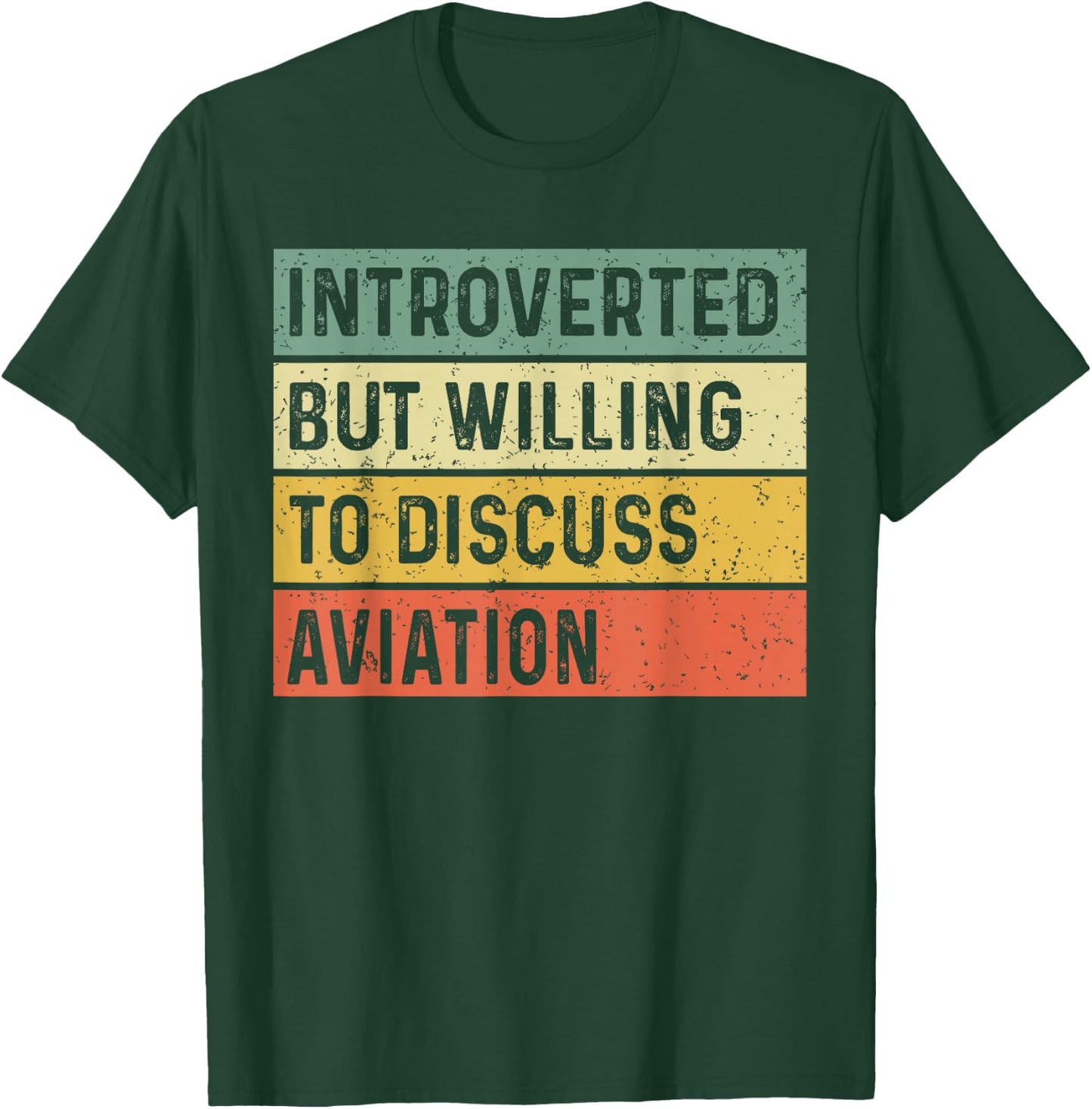 Funny Introverted But Willing To Discuss Aviation Airplane T-Shirt - T-Shirt | Forest