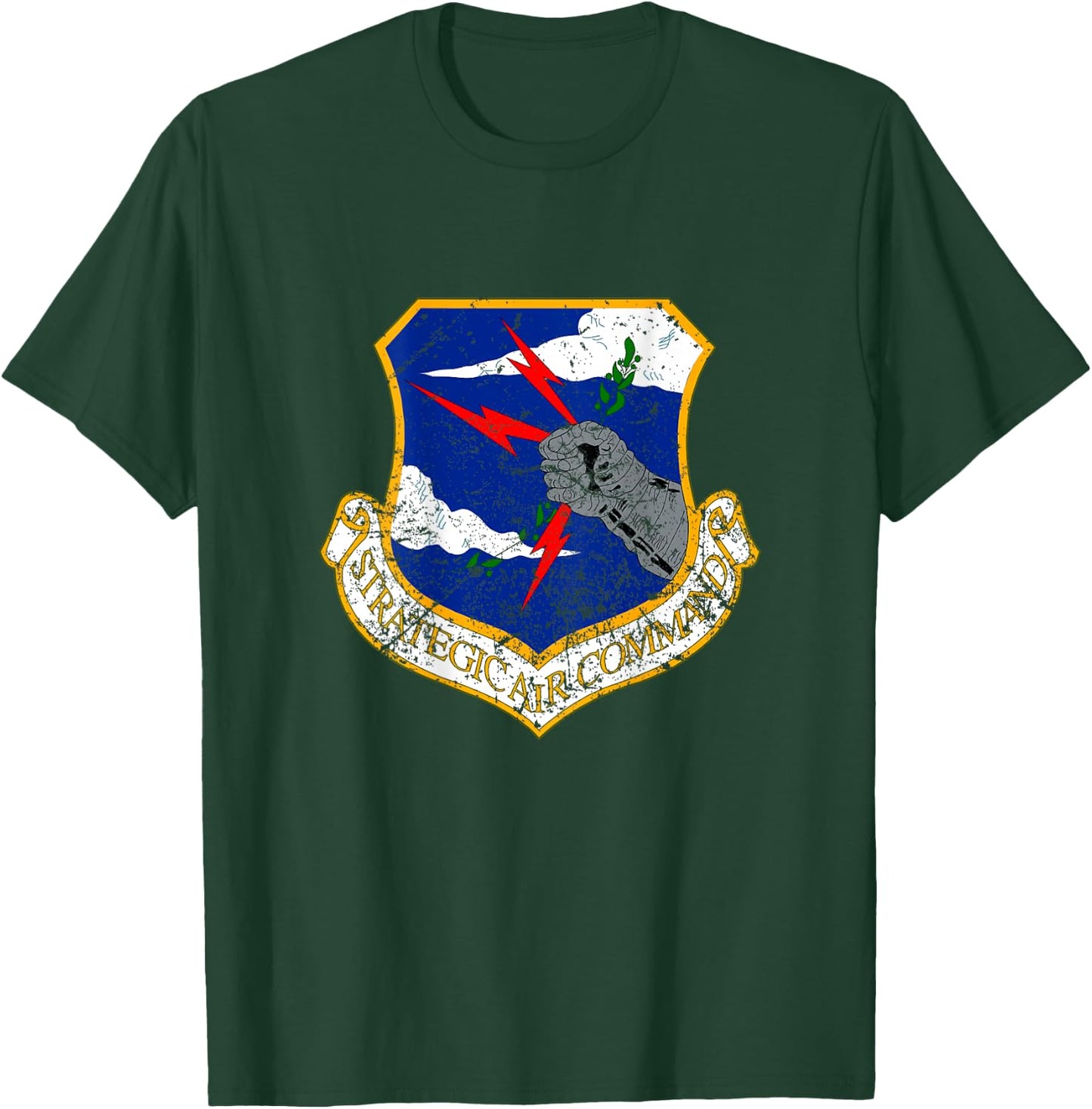 Strategic Air Command Military Pilot Roundel [Back] T-Shirt - T-Shirt | Forest
