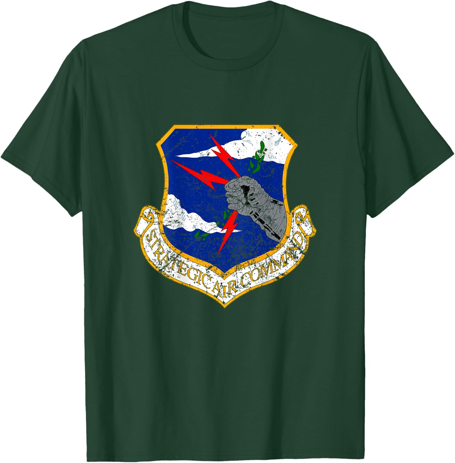 Strategic Air Command Military Pilot Roundel [Back] T-Shirt - T-Shirt | Forest