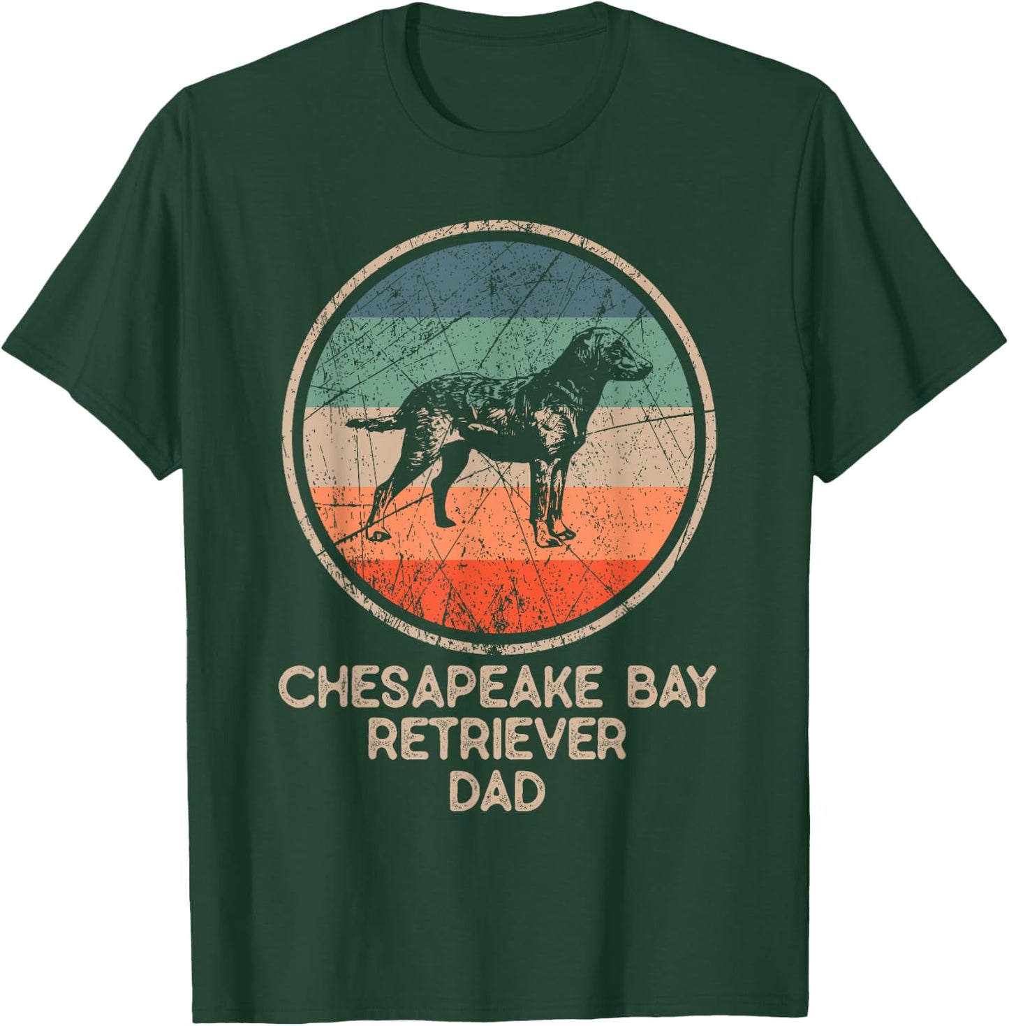 Chesapeake Bay Dog - Vintage Chesapeake Bay Retriever Dad T-Shirt - T-Shirt | Forest