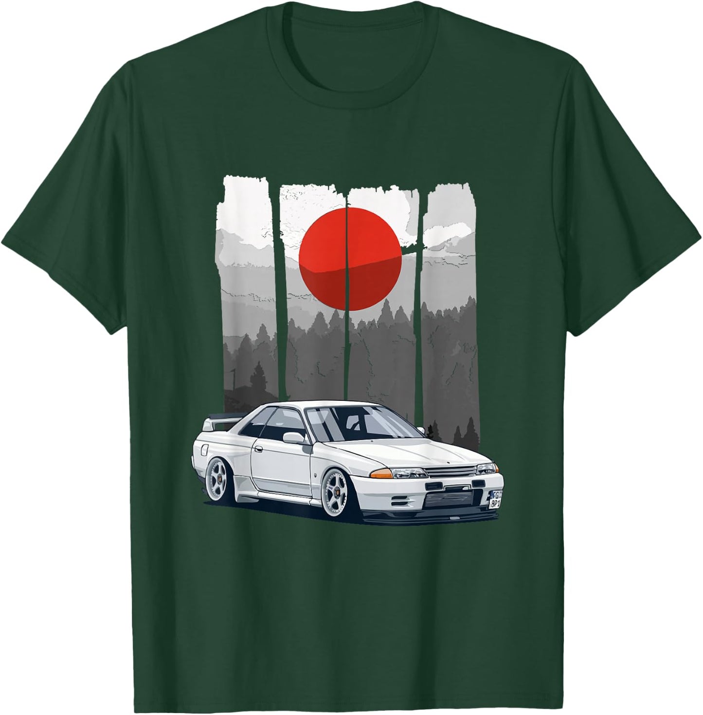 JDM Skyline R32 Car Tuning Japan Rising Sun Drift T-Shirt - T-Shirt | Forest