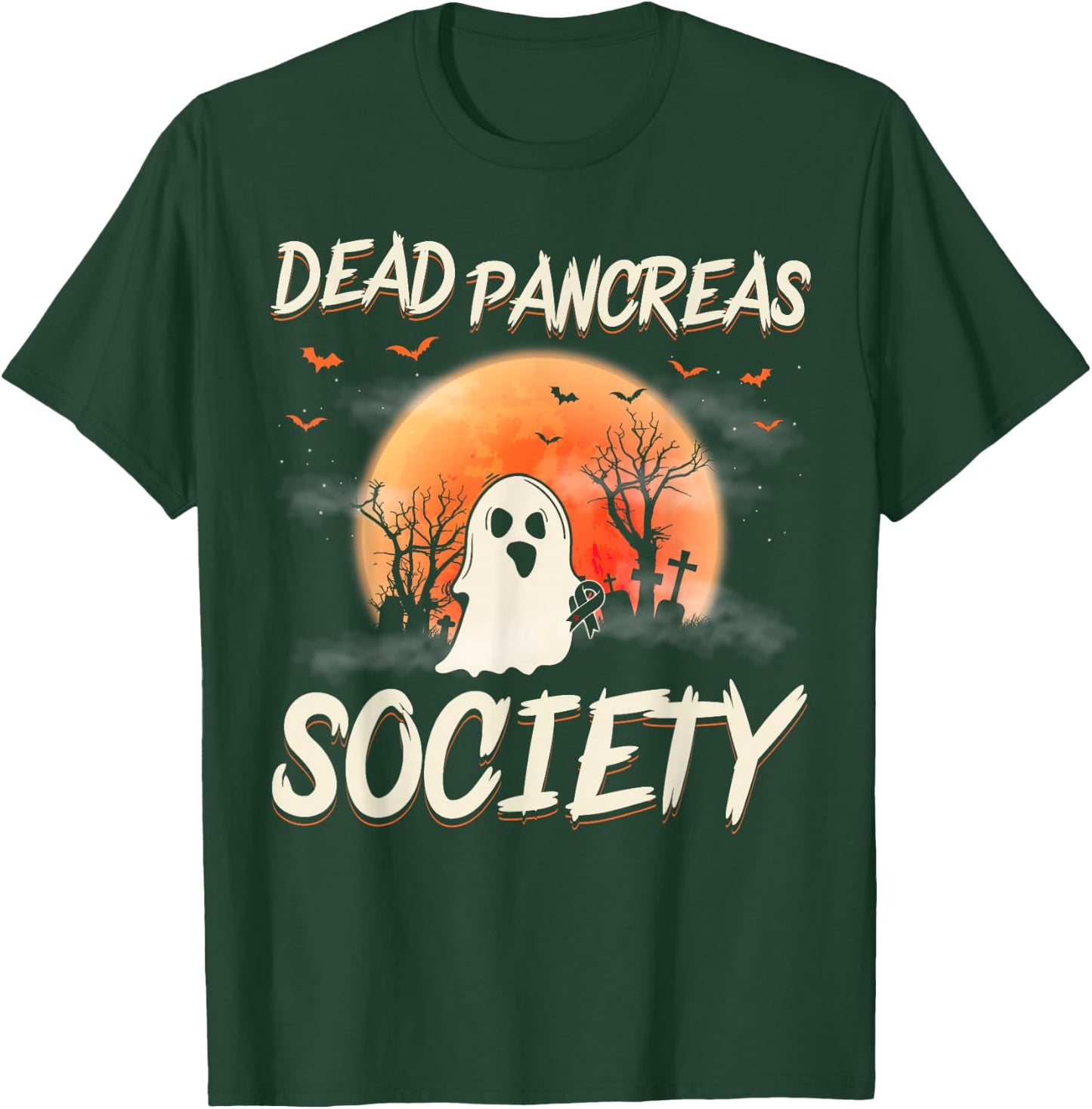 Diabetes Awareness Dead Pancreas Society Halloween Ghost T-Shirt - T-Shirt | Forest