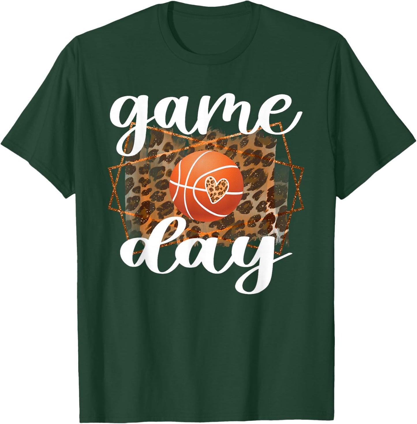Game Day Leopard Basketball Game Day T-Shirt - T-Shirt | Forest