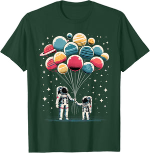 Astronaut Spaceman Retro Space Solar System Astronomy T-Shirt - T-Shirt | Forest