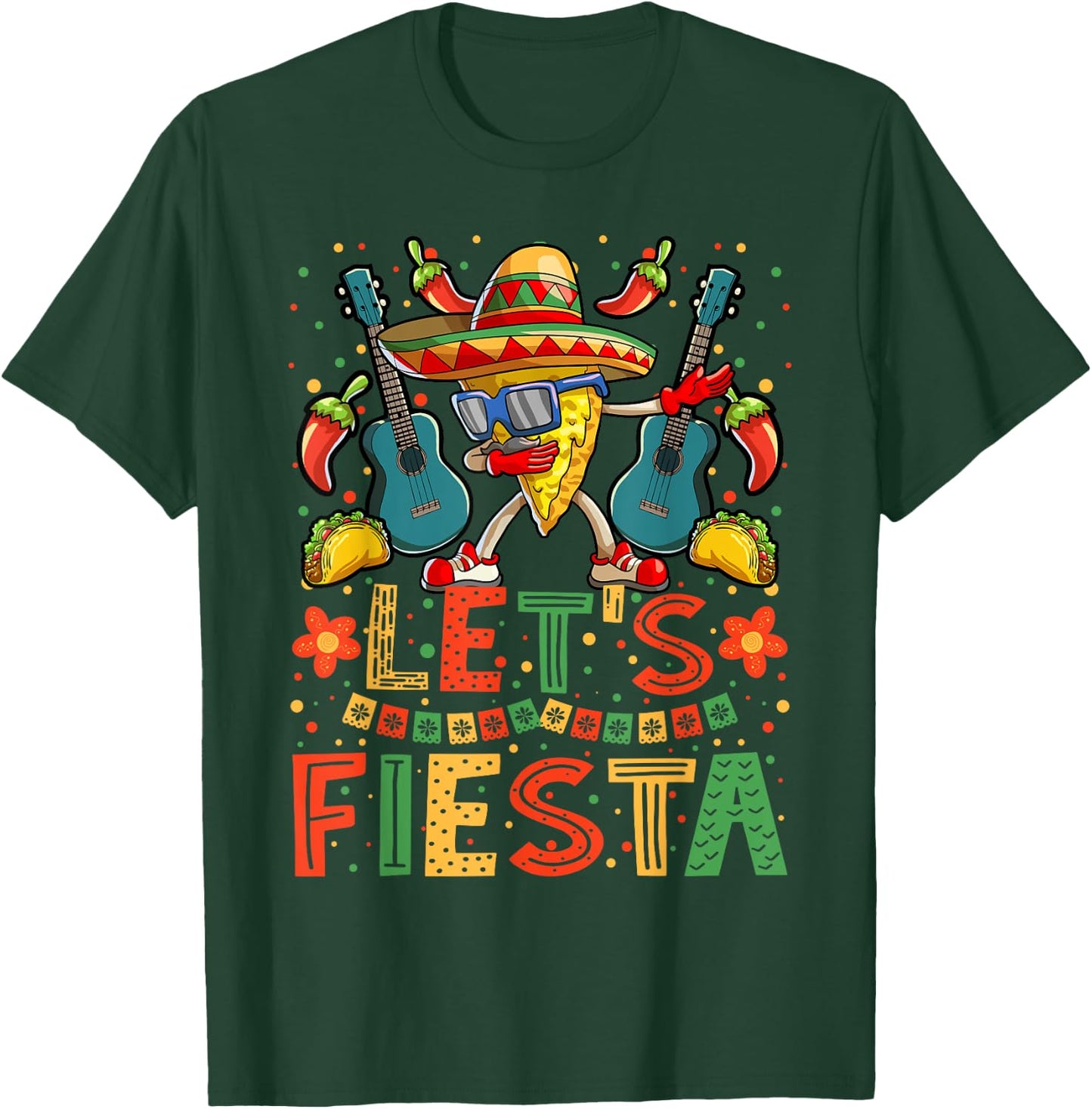 Dabbing Nacho Cinco de Mayo Shirt Women Men Lets Fiesta T-Shirt - T-Shirt | Forest