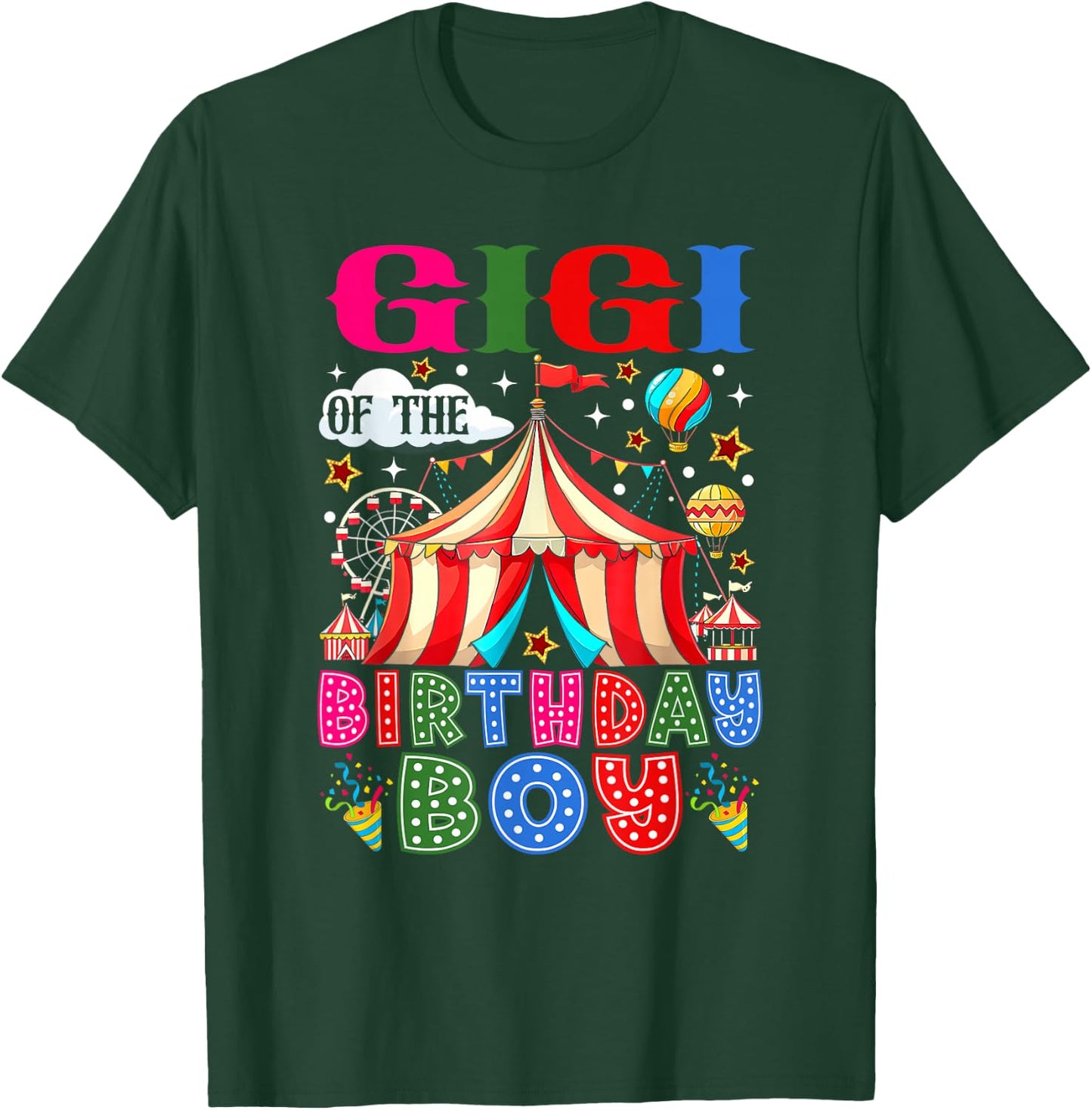 Gigi of The Birthday Boy Circus Carnival Theme Party T-Shirt - T-Shirt | Forest