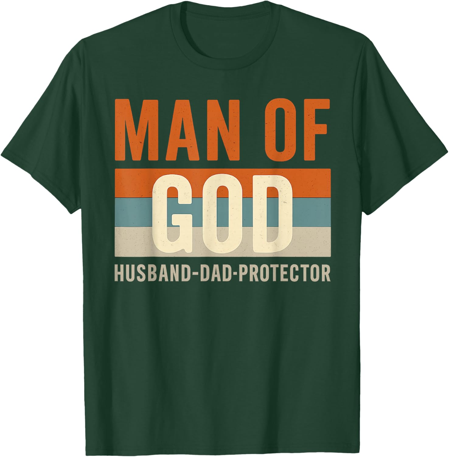 Husband Daddy Protector Hero Christian Dad Fathers Day T-Shirt - T-Shirt | Forest