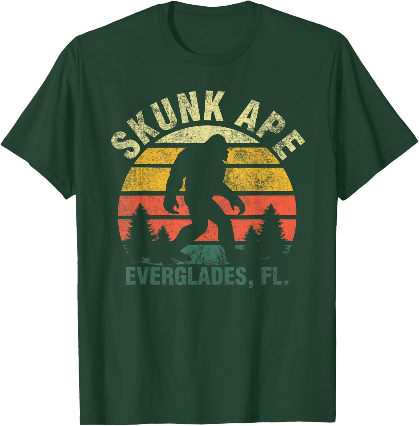Retro Vintage Skunk Ape Florida Everglades Bigfoot T-Shirt - T-Shirt | Forest