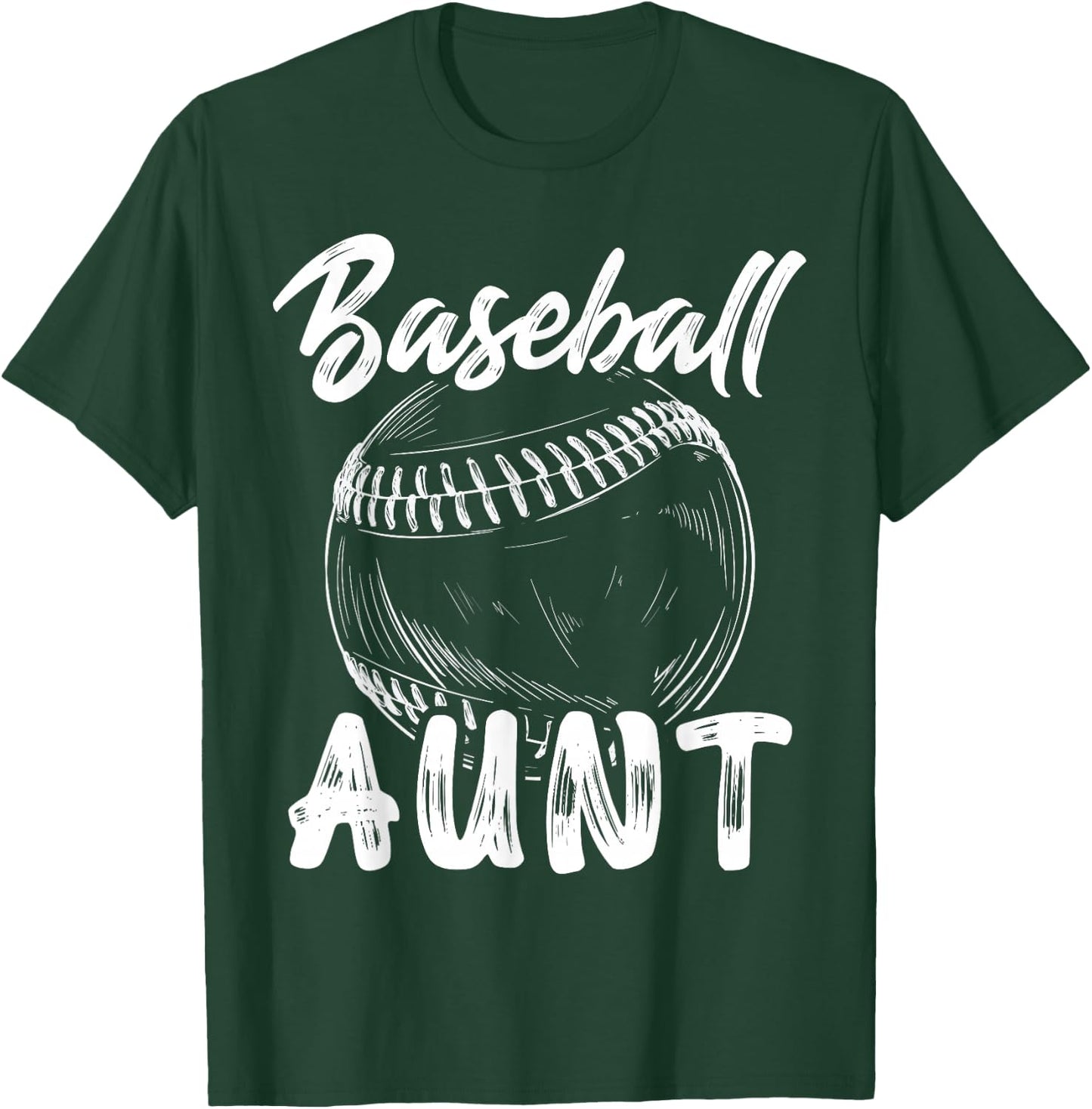 Baseball Aunt Family Matching Players Team Auntie T-Shirt - T-Shirt | Forest
