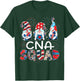 CNA Squad Gnomes 4th Of July Pride Nurse Stethoscope Women Men T-Shirt - T-Shirt | Forest