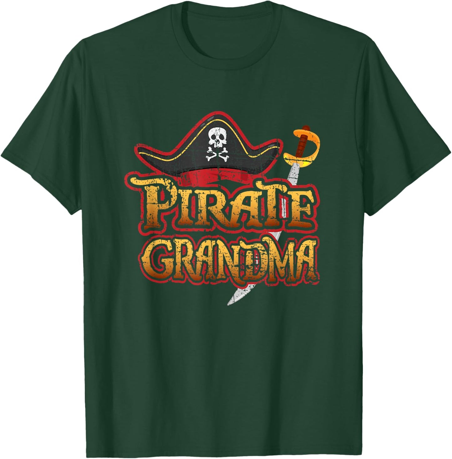 Pirate Grandma Matching Birthday Party Cruise Night Skull T-Shirt - T-Shirt | Forest
