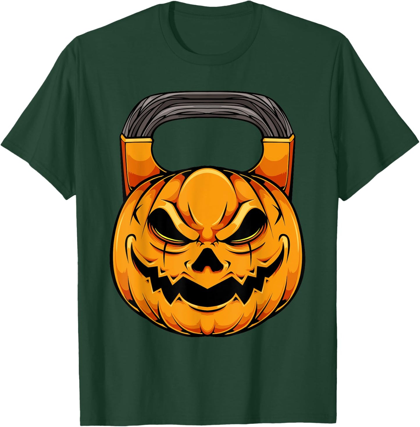 Pumpkin Dumbbell Lazy Halloween Costume Workout Gym Lover T-Shirt - T-Shirt | Forest