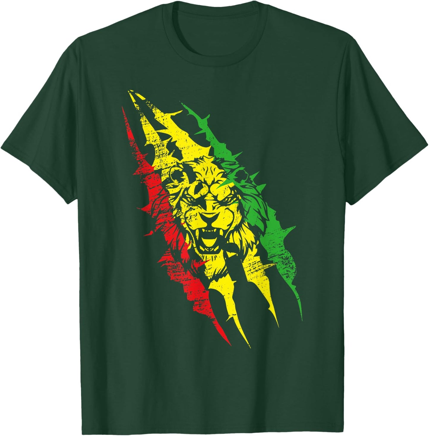 Lion Rasta Rastafarian Reggae Red Yellow T-Shirt - T-Shirt | Forest