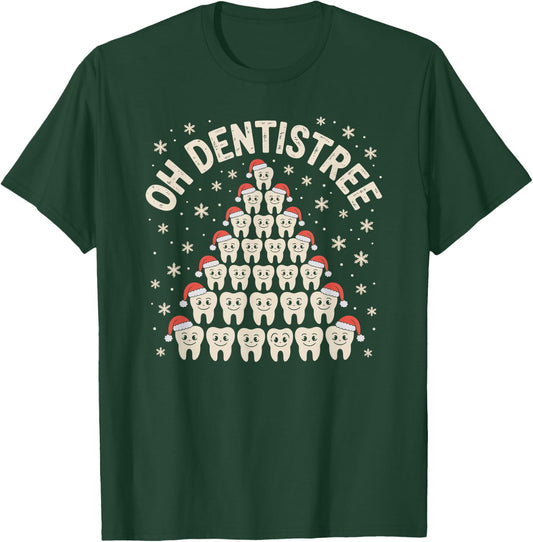 Christmas Dentist Tree Dental Oh Dentistree Tooth Tree T-Shirt - T-Shirt | Forest