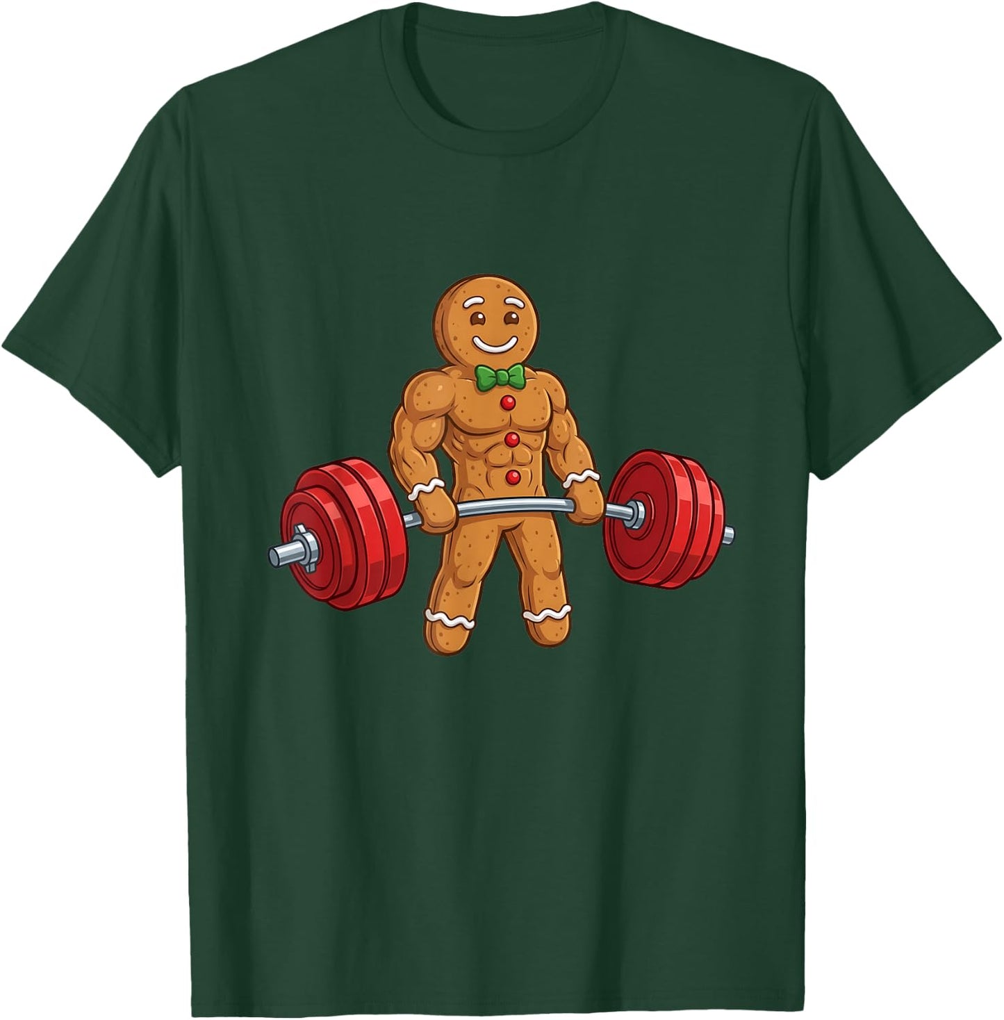 Funny Gingerbread Man Gym Bodybuilding Christmas T-Shirt - T-Shirt | Forest