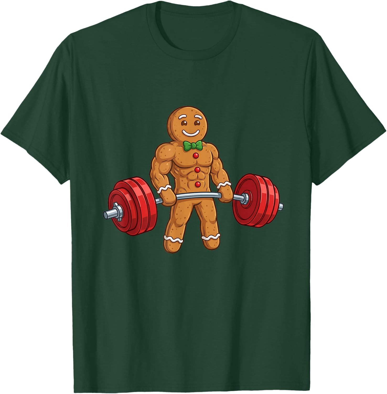 Funny Gingerbread Man Gym Bodybuilding Christmas T-Shirt - T-Shirt | Forest