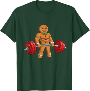Funny Gingerbread Man Gym Bodybuilding Christmas T-Shirt - T-Shirt | Forest