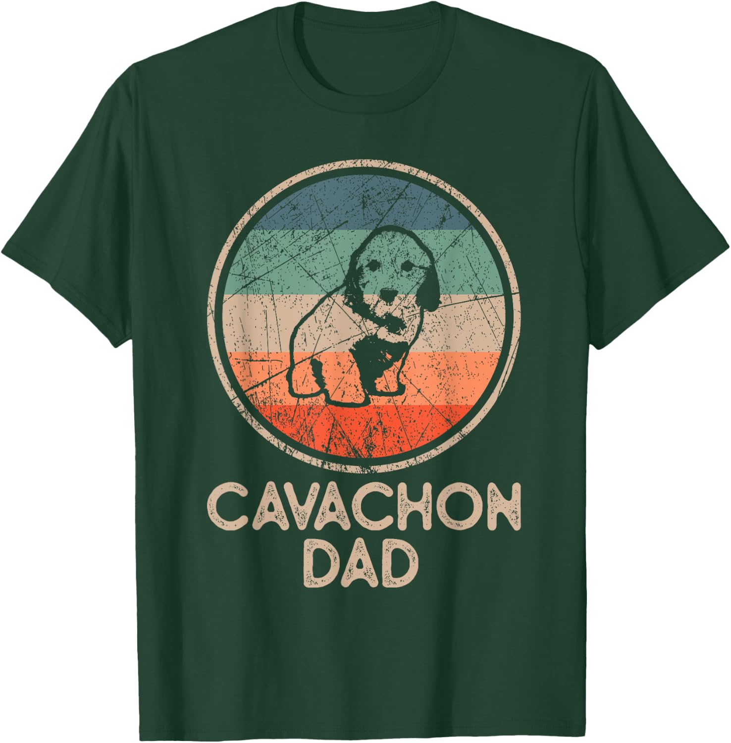 Cavachon Dog - Vintage Cavachon Dad T-Shirt - T-Shirt | Forest