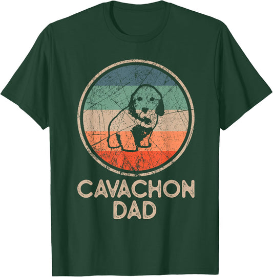 Cavachon Dog - Vintage Cavachon Dad T-Shirt - T-Shirt | Forest