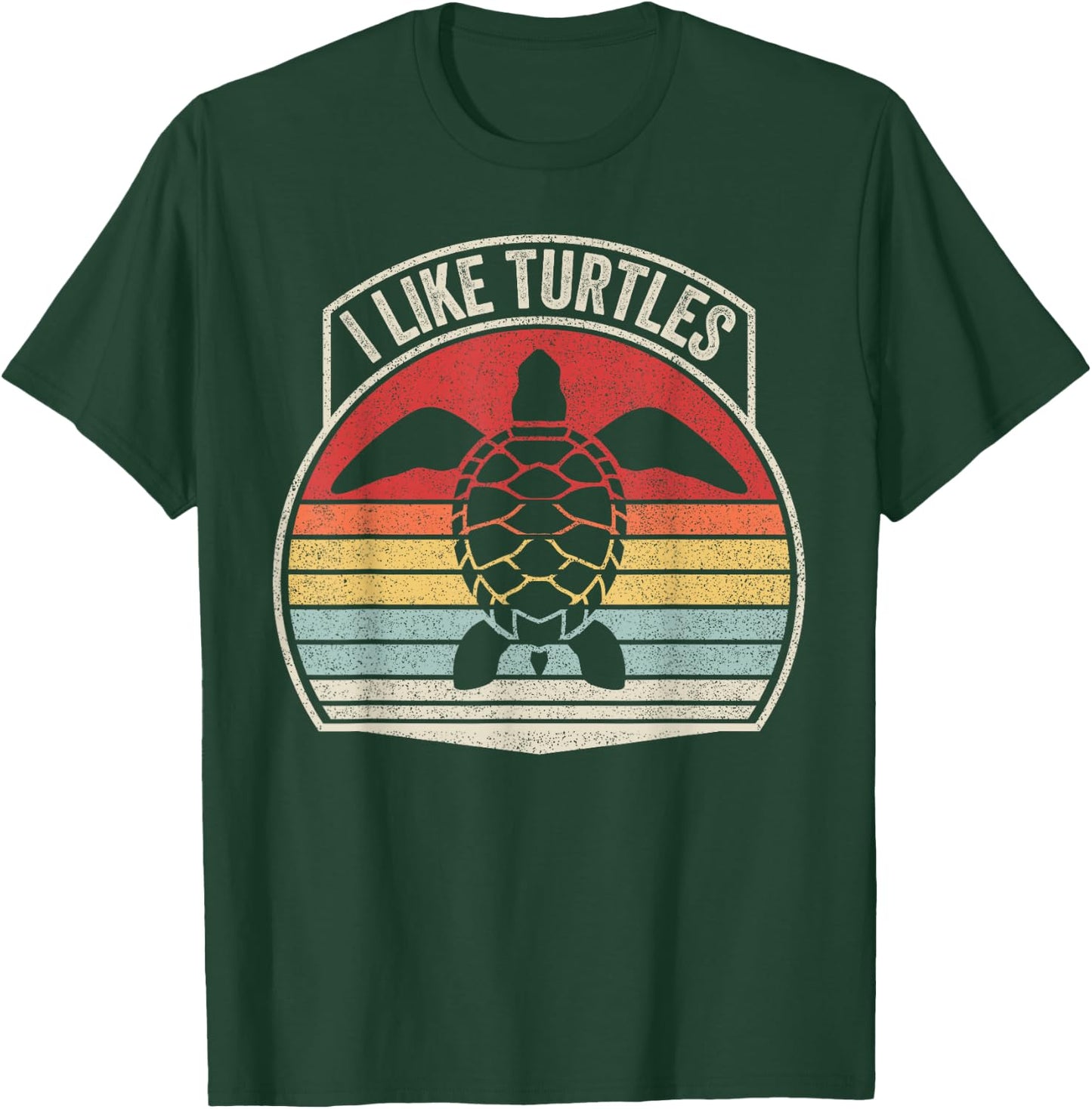 Catch Some Rays Retro Vintage I Like Turtles Funny - -Adult, Black, Small, Short Sleeve, Classic Fit, Cotton 80% Polyester 20% T-Shirt - T-Shirt | Forest