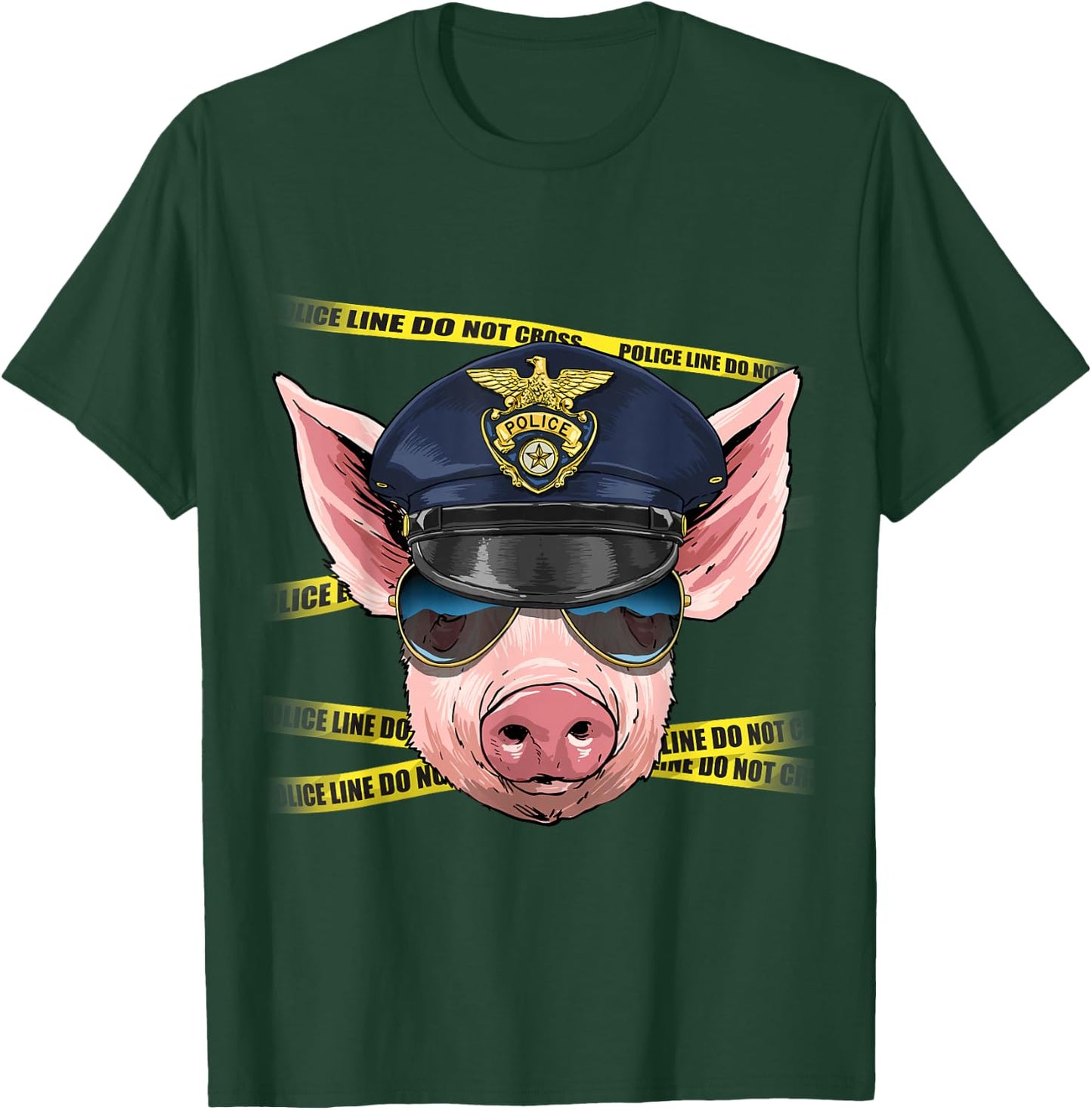 Pig Police Farmer Pig Farm Animal Lover T-Shirt - T-Shirt | Forest