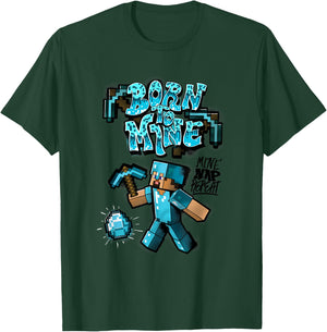 Minecraft Steve Diamond Armor Born To Mine T-Shirt - T-Shirt | Forest
